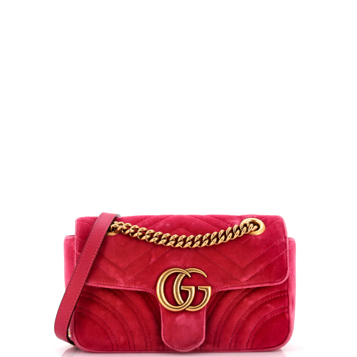 GG Marmont Flap Bag Matelasse Velvet Mini - Deep Luxury