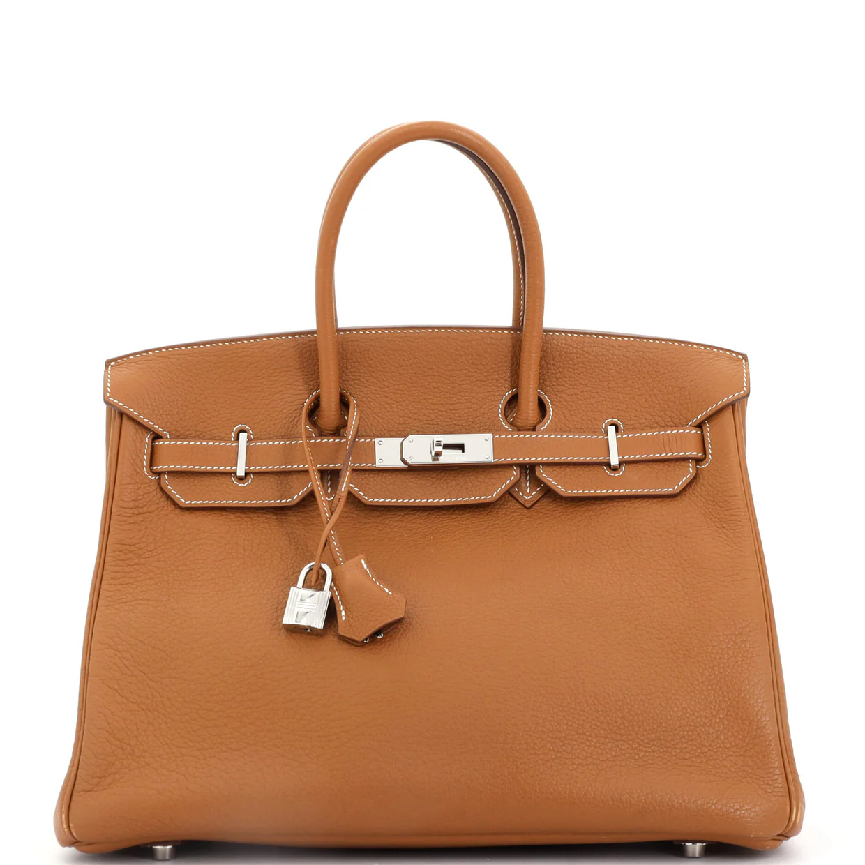 Birkin Handbag Gold Clemence with Palladium Hardware 35 - Deep Luxury