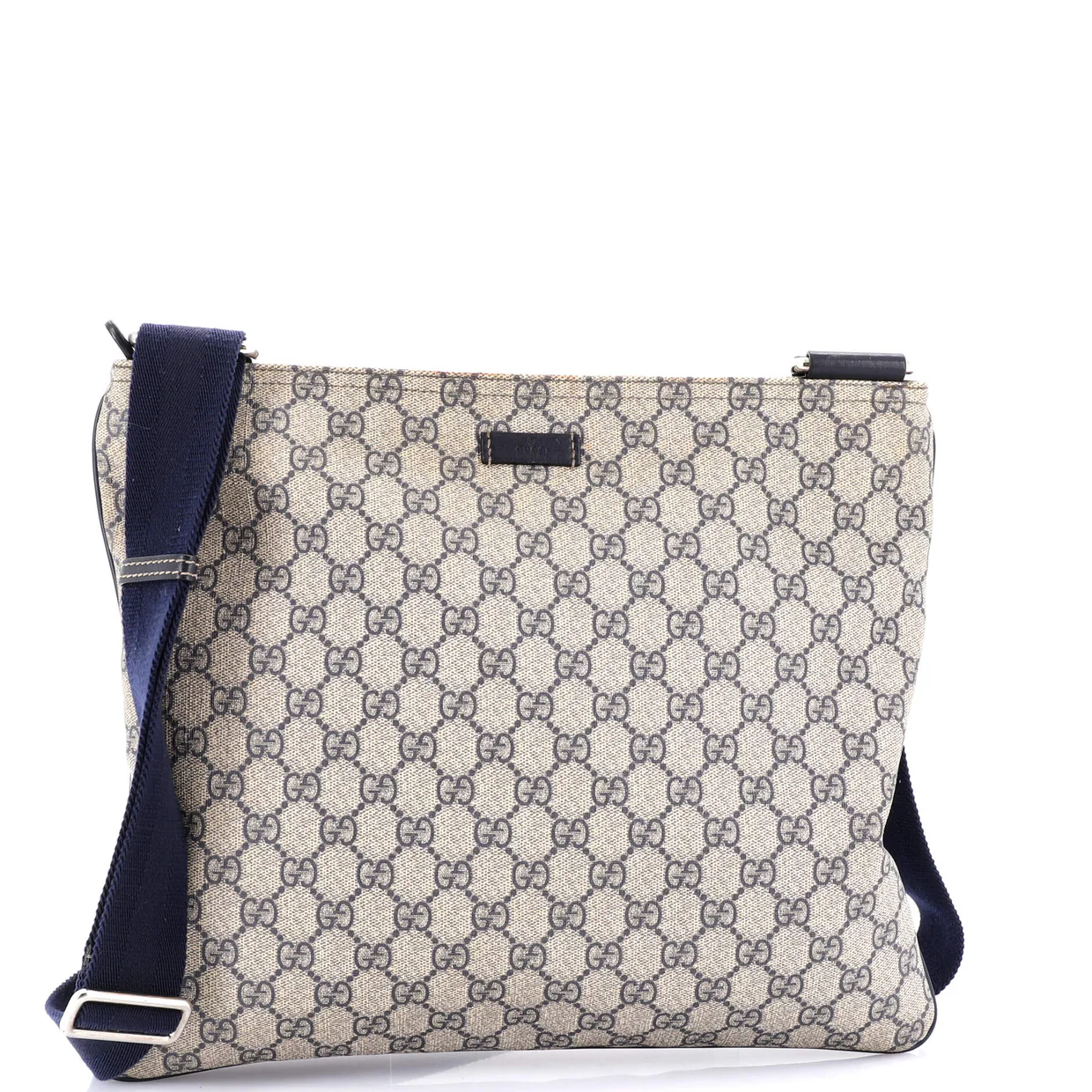 Zip Top Messenger Bag GG Coated Canvas Large - Deep Luxury