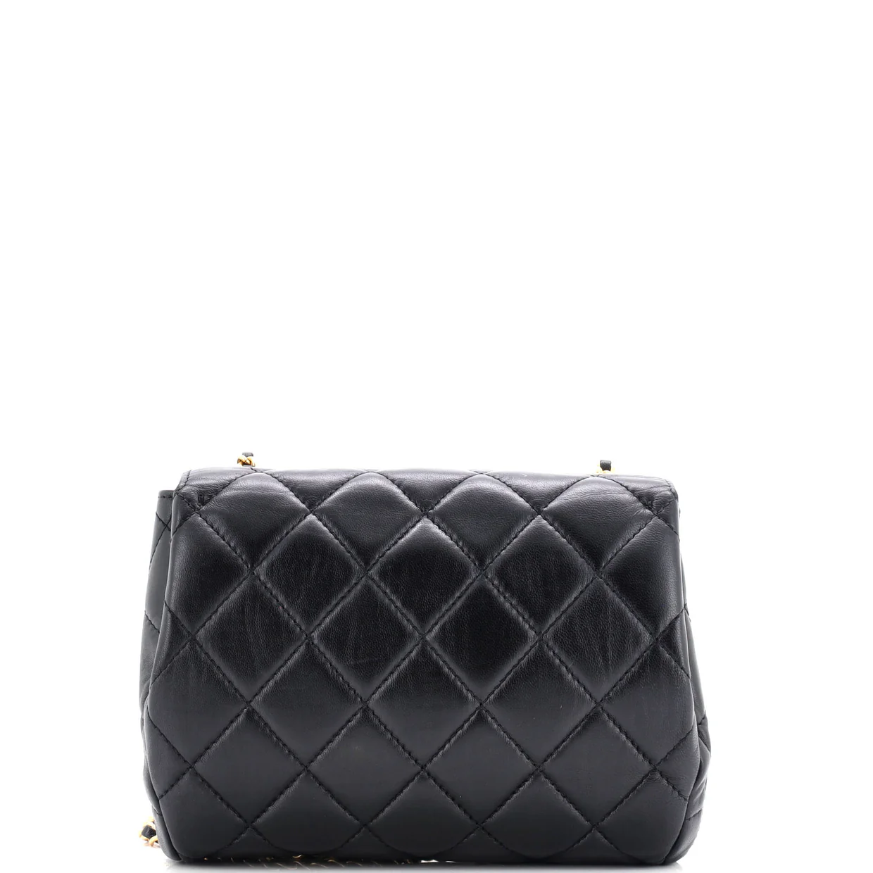 Chain Woven CC Square Accordion Flap Bag Quilted Lambskin Mini - Deep Luxury