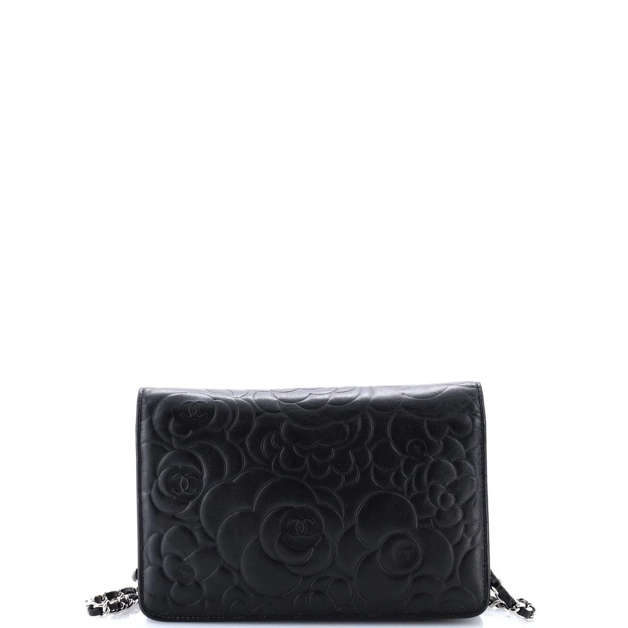 Wallet on Chain Camellia Lambskin - Deep Luxury