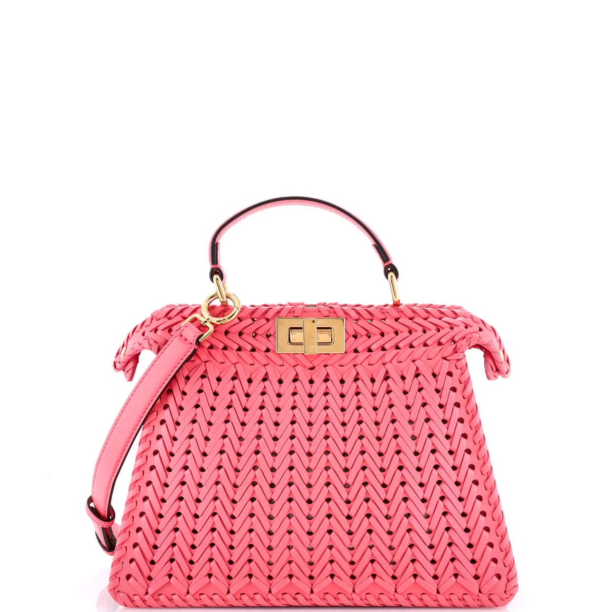 Peekaboo ISeeU Bag Woven Leather Small - Deep Luxury