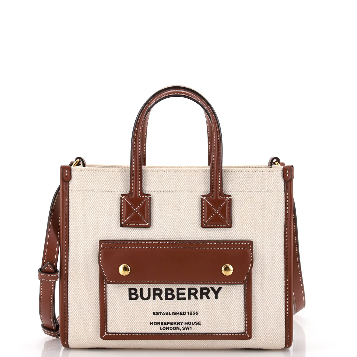 Freya Shopping Tote Canvas with Leather Mini - Deep Luxury