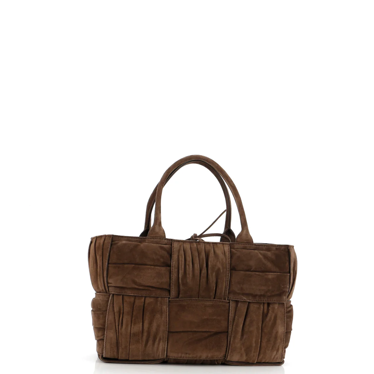 Arco Tote Maxi Intrecciato Plisse Suede Small - Deep Luxury