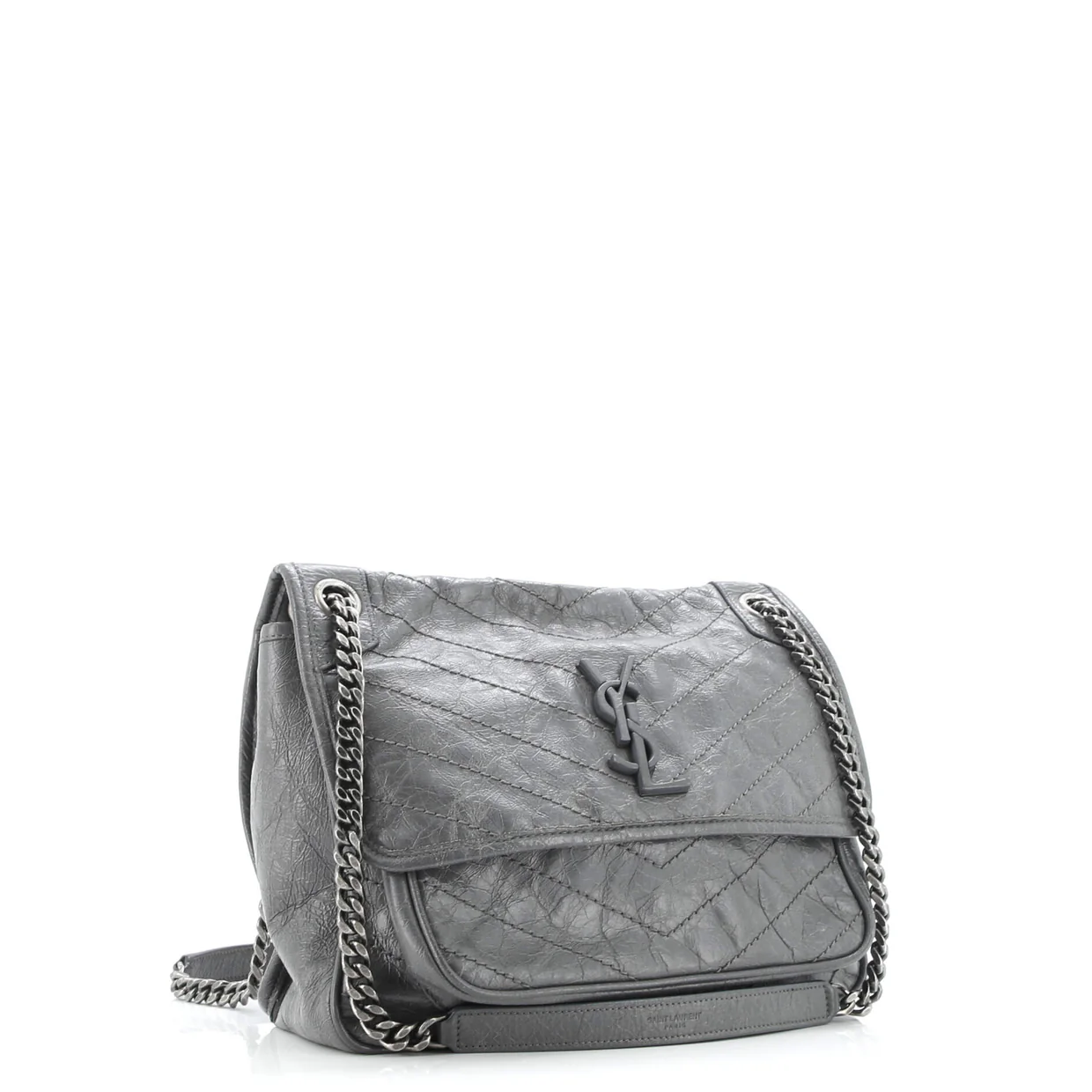 Niki Chain Flap Bag Matelasse Chevron Leather Medium - Deep Luxury