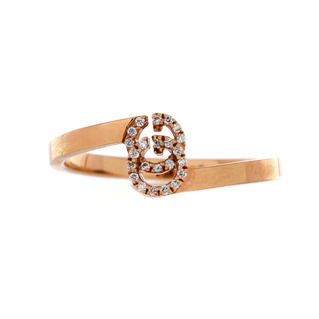 GG Running Ring 18K Rose Gold with Diamonds 7mm - Deep Luxury