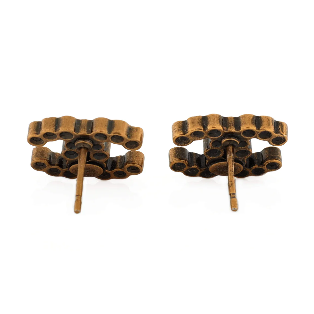 CC Stud Earrings Metal with Crystals - Deep Luxury