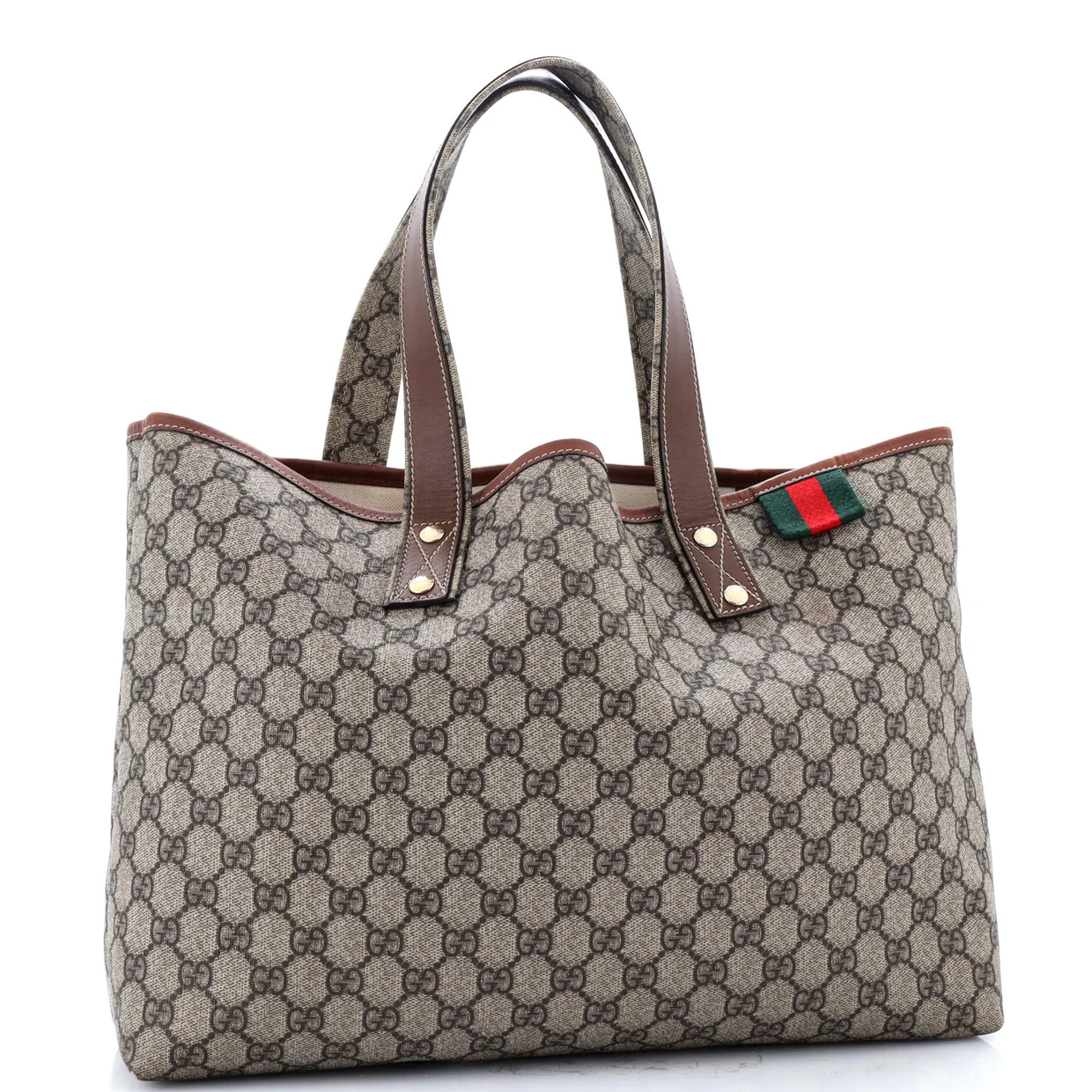 Web Loop Tote GG Coated Canvas Medium - Deep Luxury