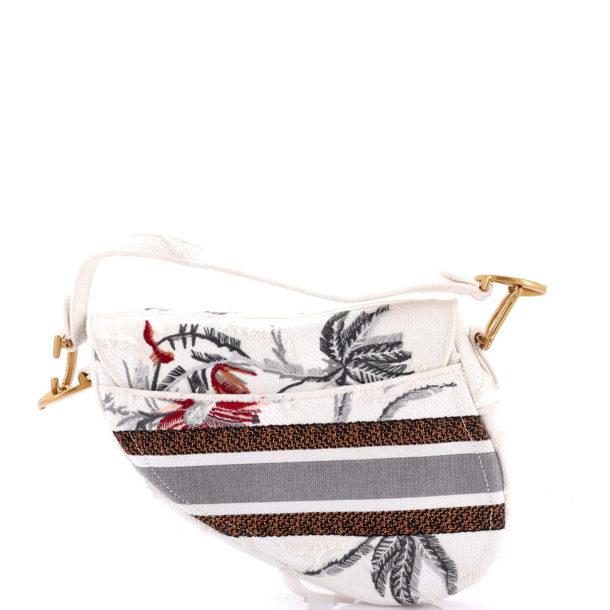 Saddle Bag Logo Embroidered Canvas Medium - Deep Luxury
