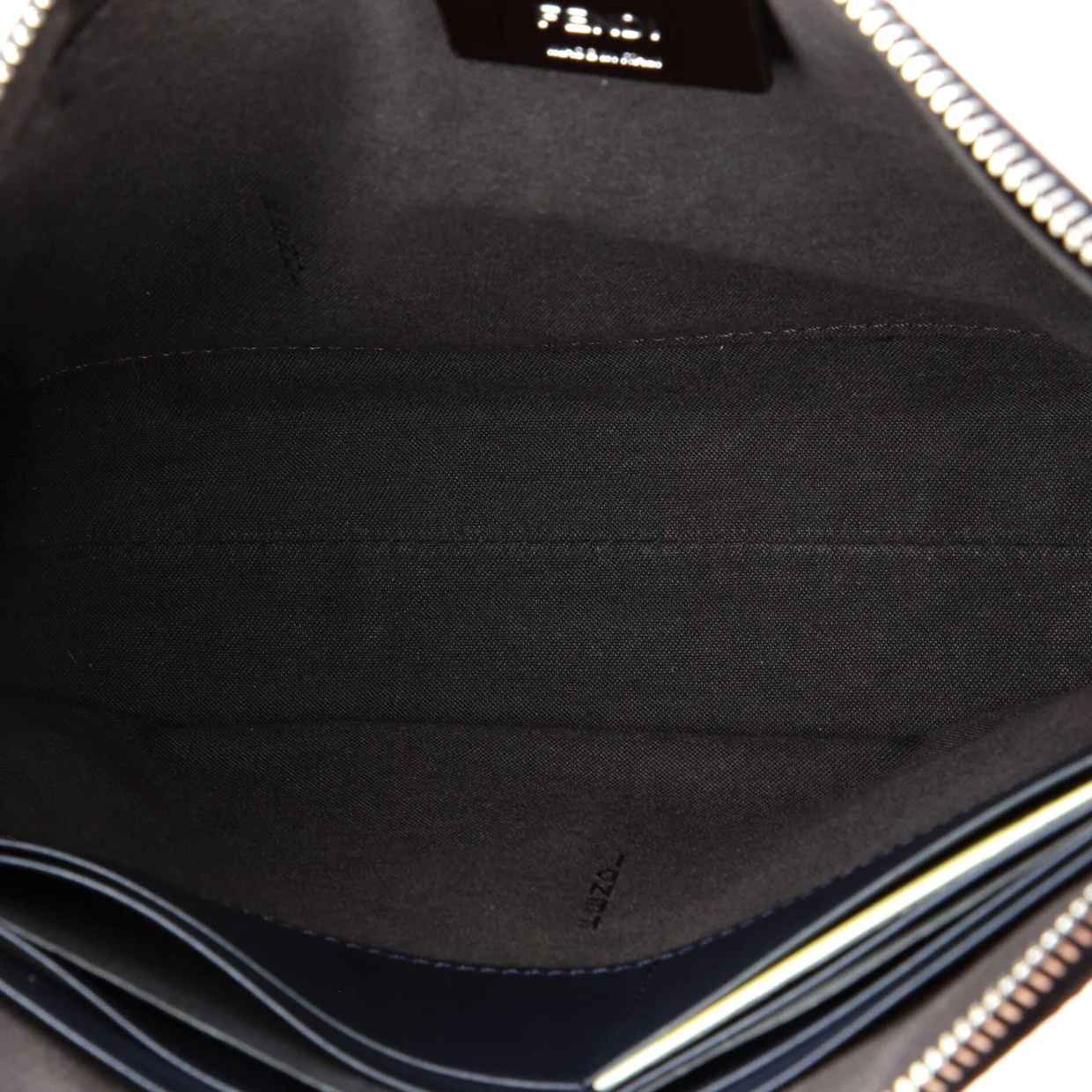 Zip Flat Wristlet Pouch Zucca Coated Canvas and Leather Medium - Deep Luxury
