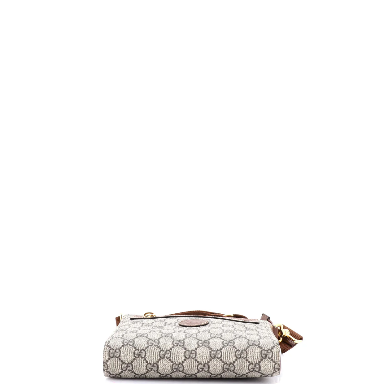 Interlocking G Patch Zip Messenger Bag GG Coated Canvas Small - Deep Luxury