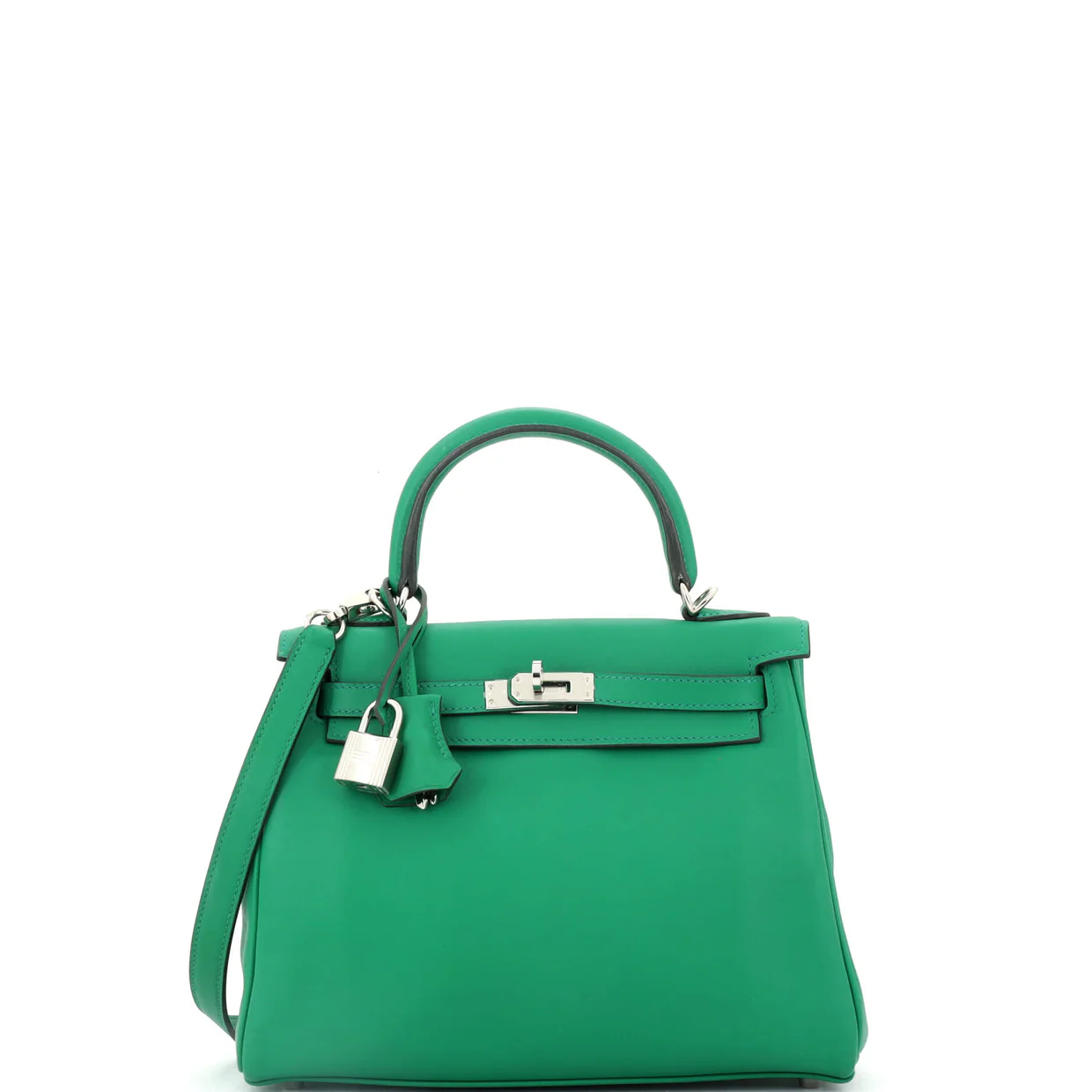 Kelly Handbag Vert Vertigo Swift with Palladium Hardware 25 - Deep Luxury