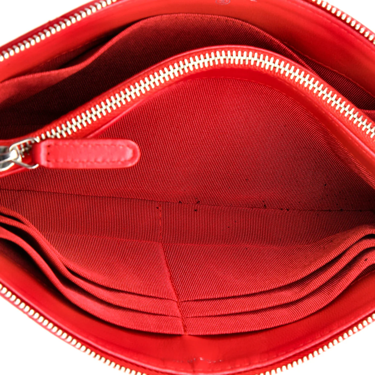 Classic Double Pocket Zip Pouch Quilted Lambskin Small - Deep Luxury