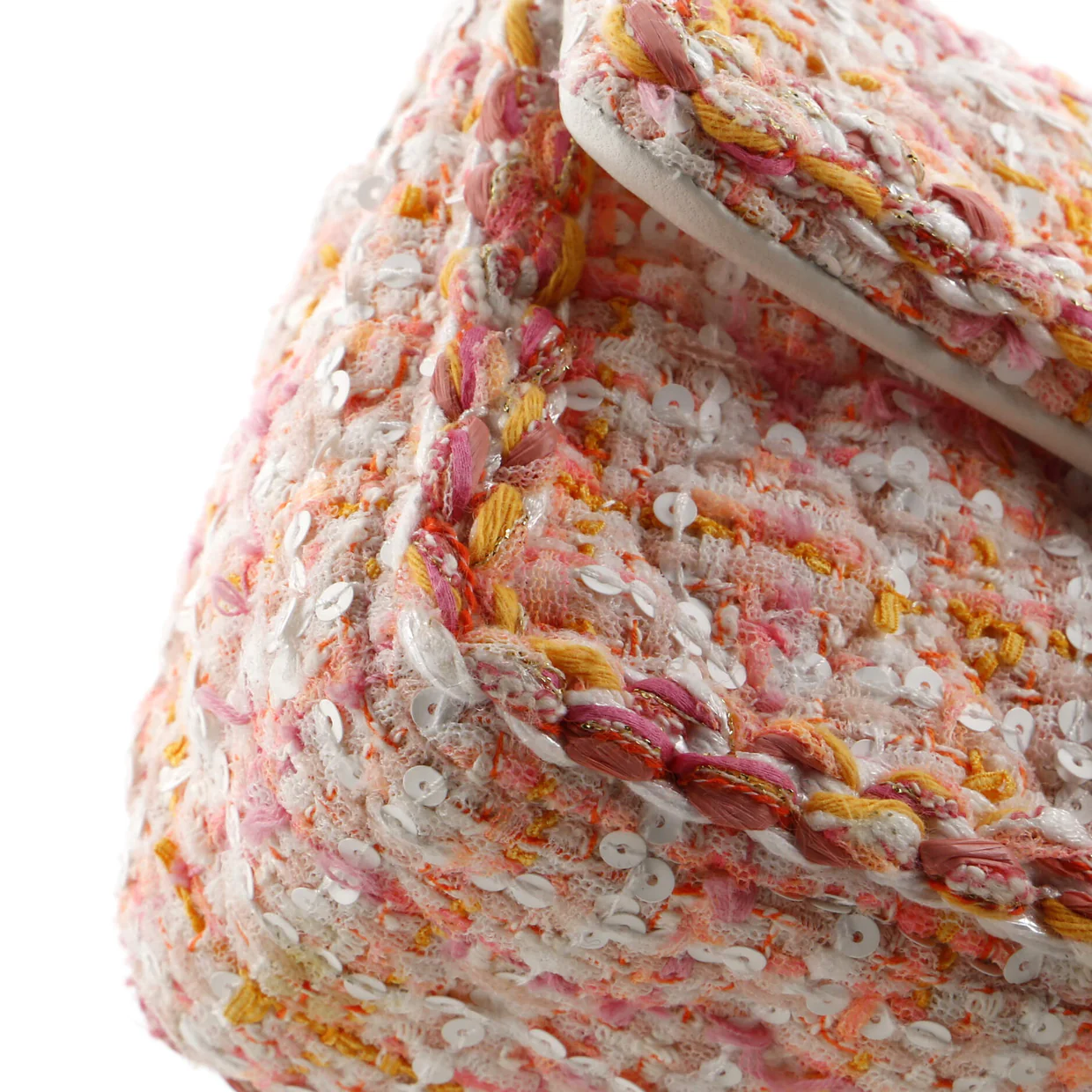 Classic Single Flap Bag Braided Quilted Tweed with Sequins Mini - Deep Luxury