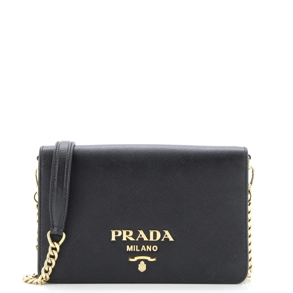 Chain Wallet Crossbody Saffiano Leather - Deep Luxury