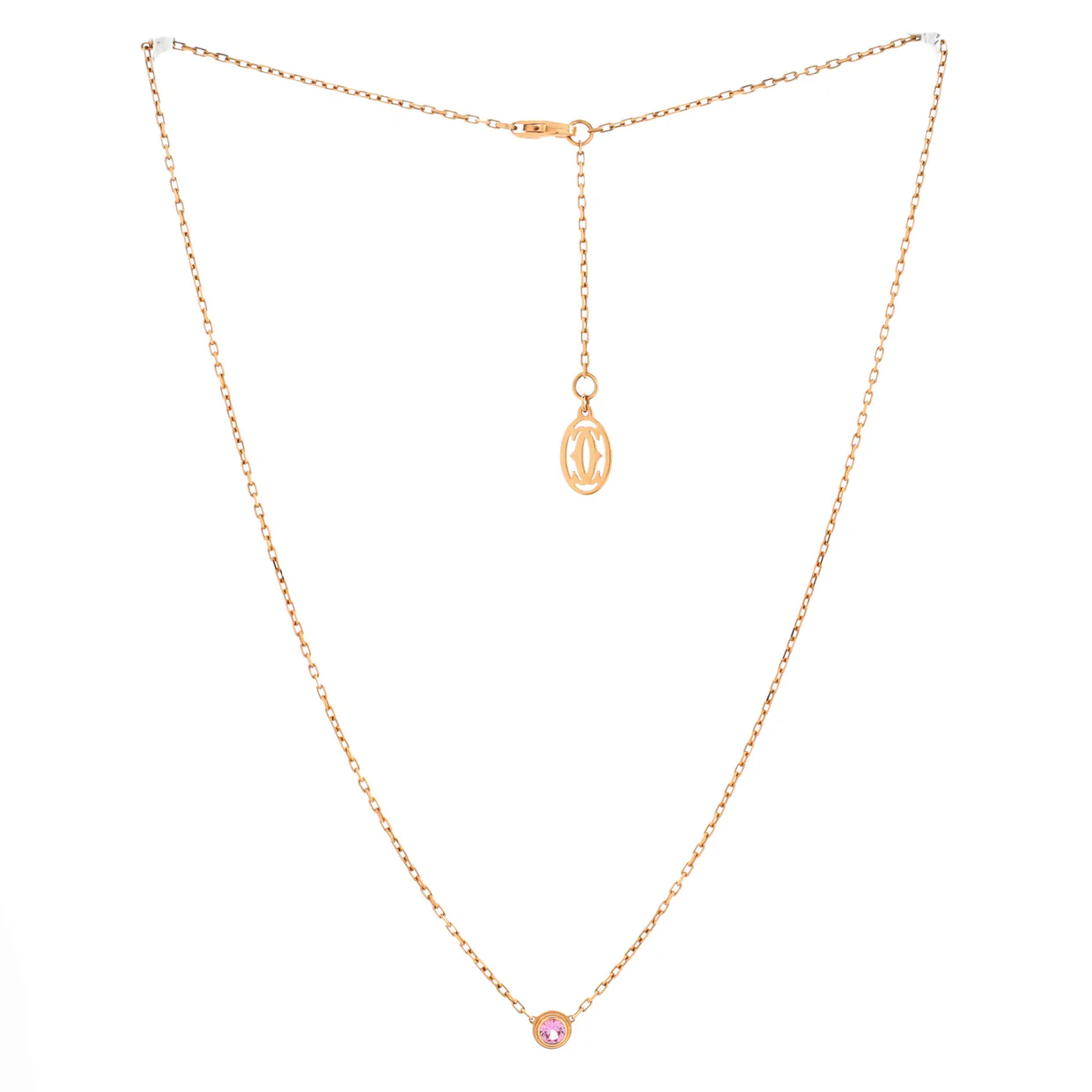 Cartier D'Amour 1 Pink Sapphire Necklace 18K Rose Gold - Deep Luxury
