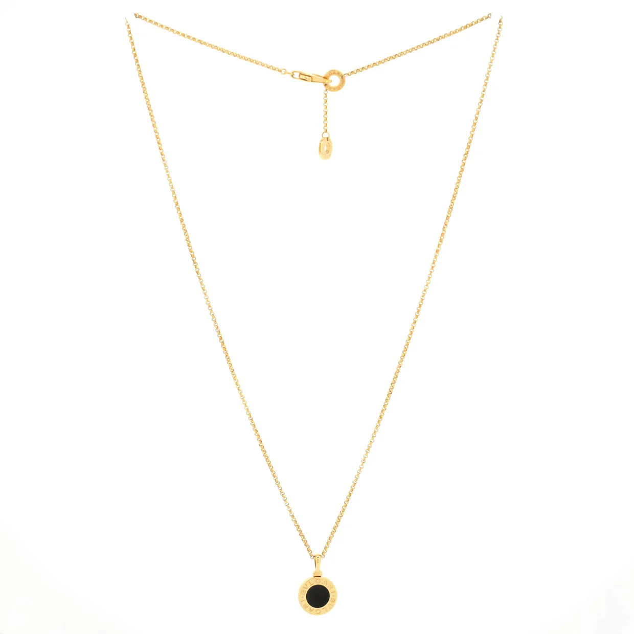 Bvlgari Bvlgari Pendant Necklace 18K Yellow Gold with Onyx - Deep Luxury