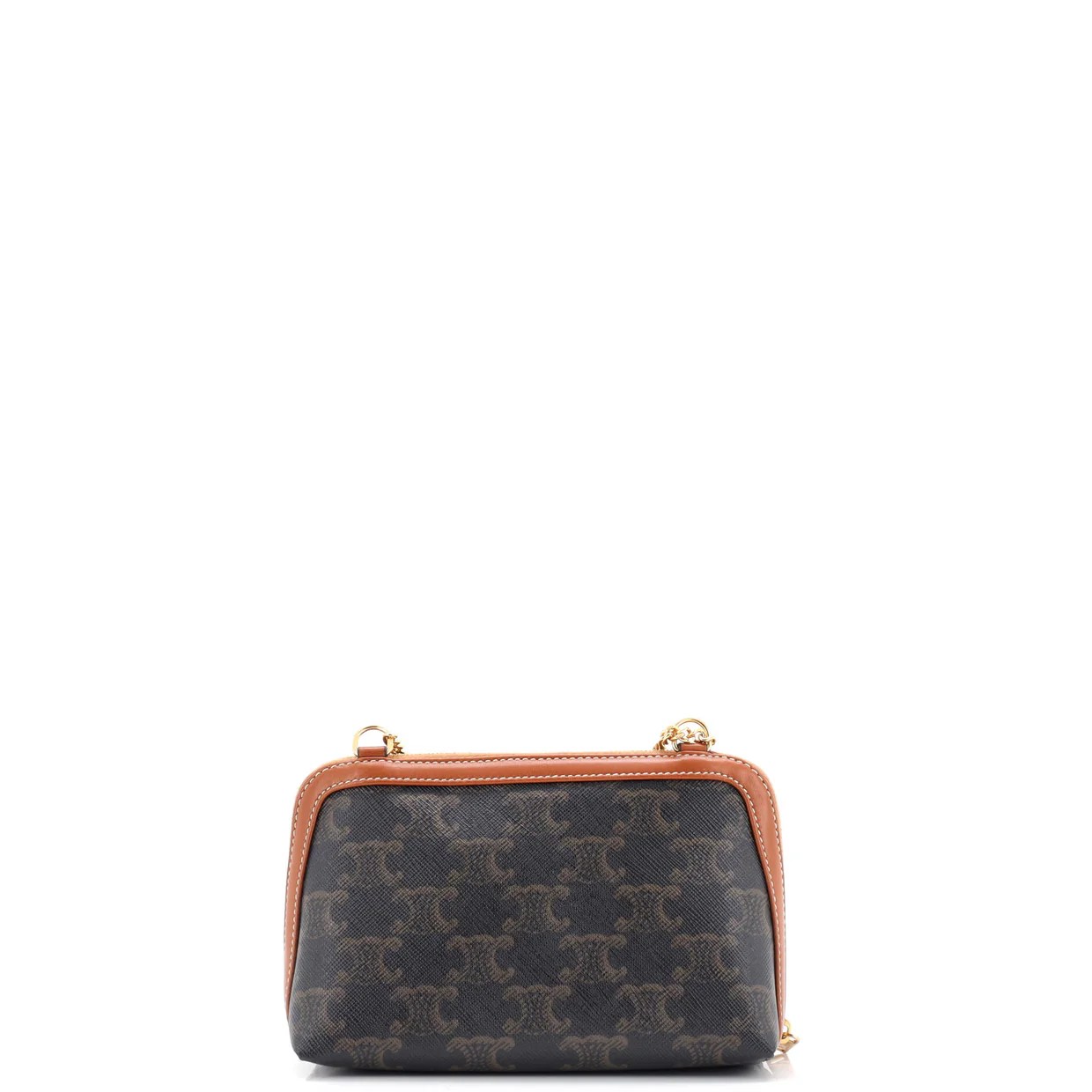 Zip Around Chain Clutch Triomphe Coated Canvas - Deep Luxury