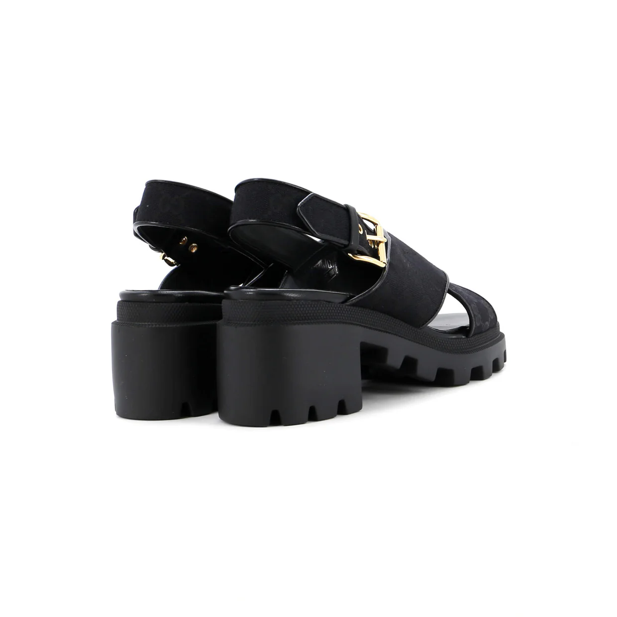 Women's Lug Sole Platform Slingback Sandals GG Canvas - Deep Luxury