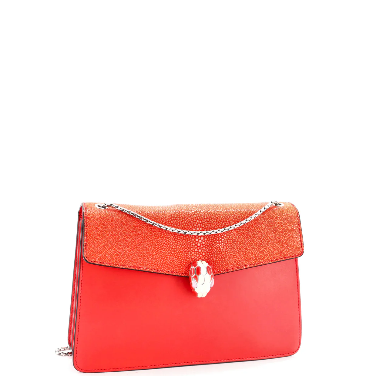 Serpenti Forever Shoulder Bag Leather and Stingray Medium - Deep Luxury