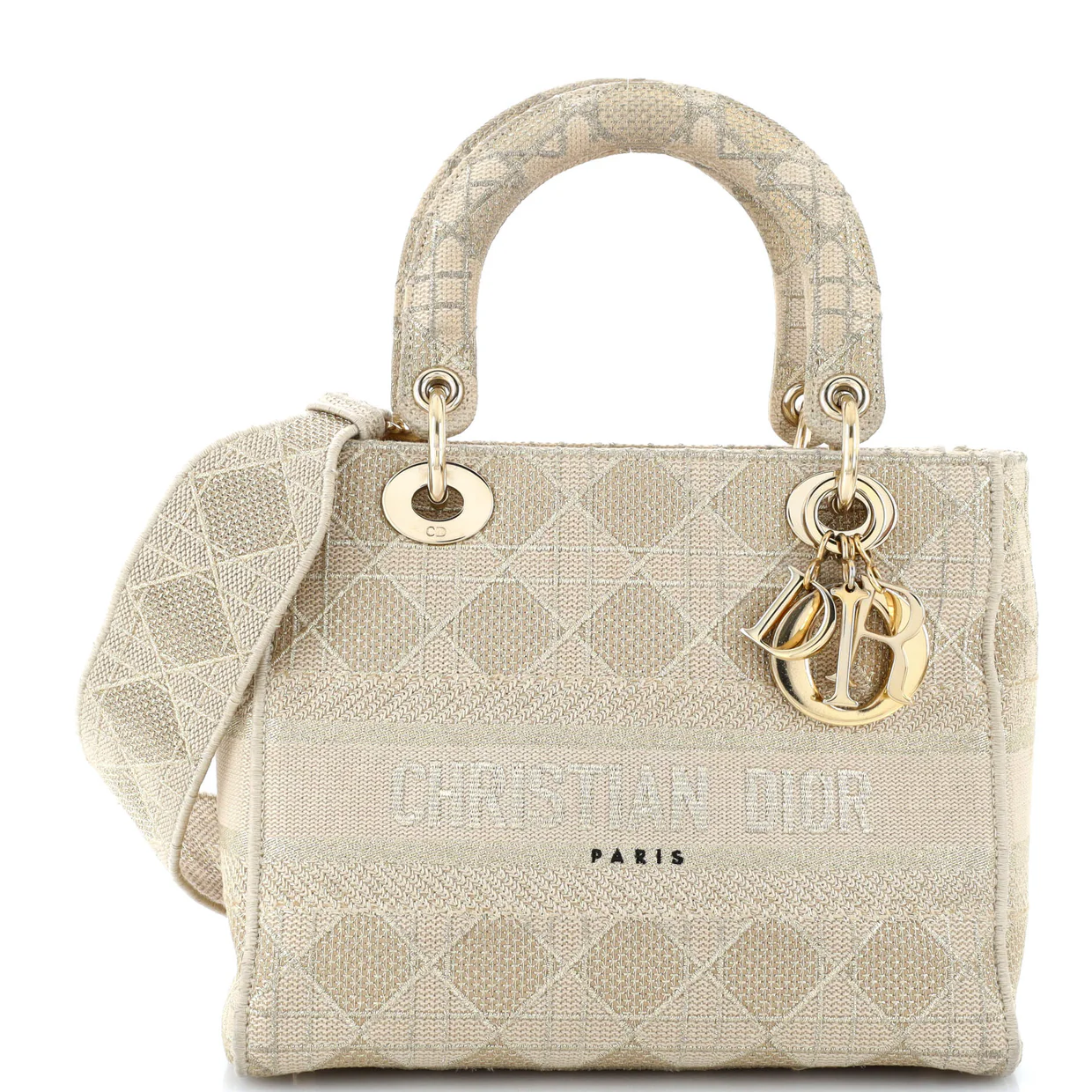 Lady D-Lite Bag Cannage Embroidered Canvas Medium - Deep Luxury