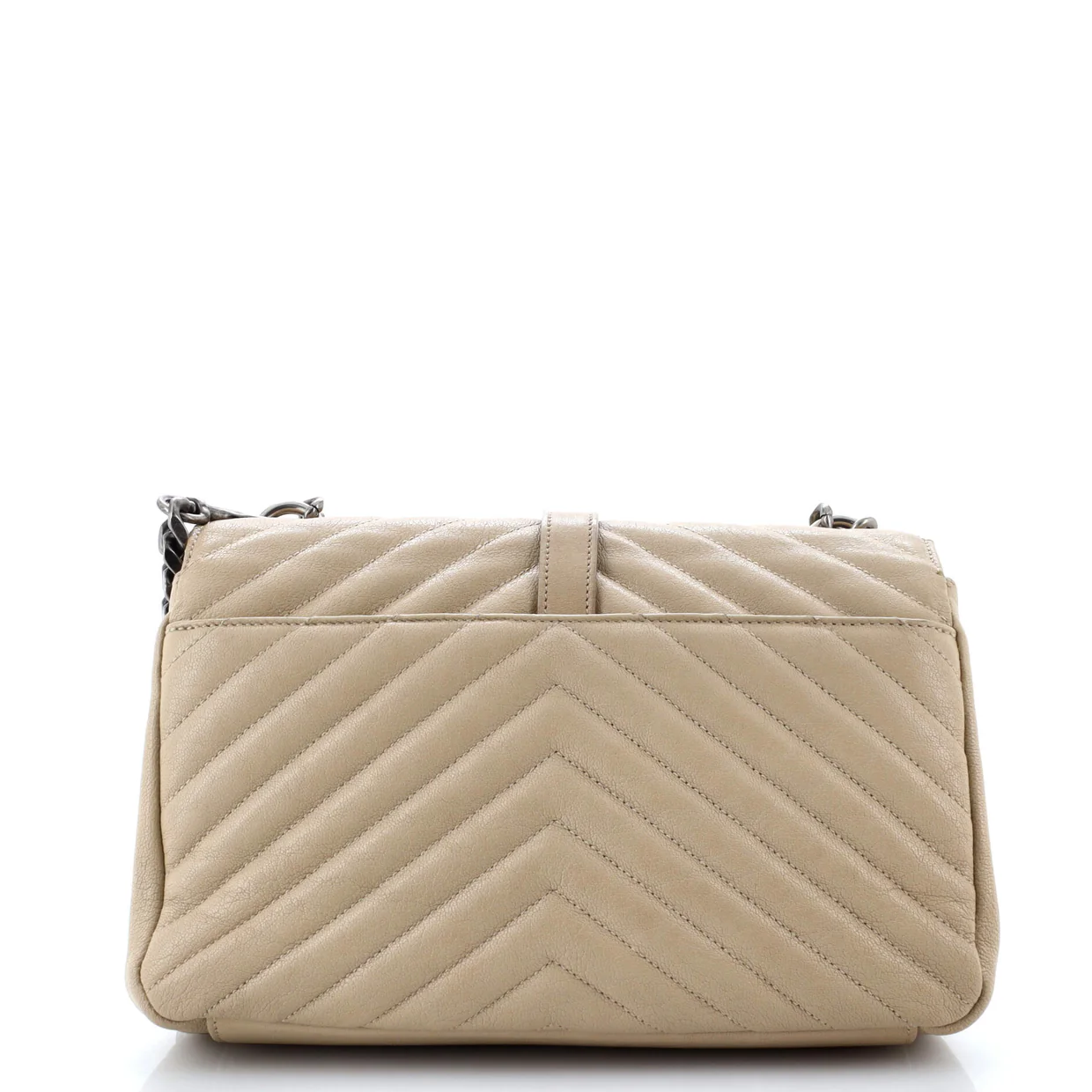 Classic Monogram College Bag Matelasse Chevron Leather Medium - Deep Luxury