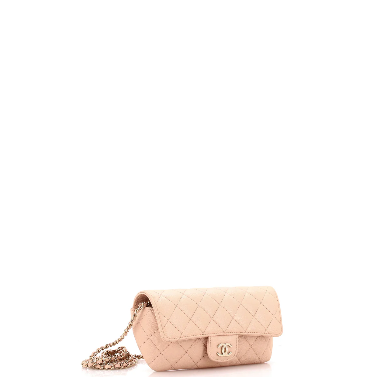 Classic Sunglasses Case with Chain Quilted Caviar - Deep Luxury