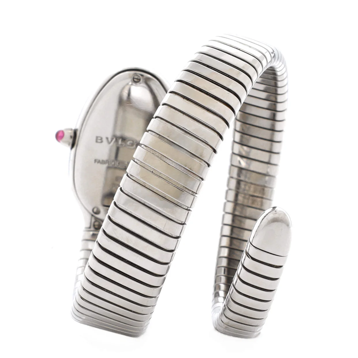 Serpenti Tubogas Single Spiral Quartz Watch Stainless Steel with Diamond Bezel and Dial 23 - Deep Luxury