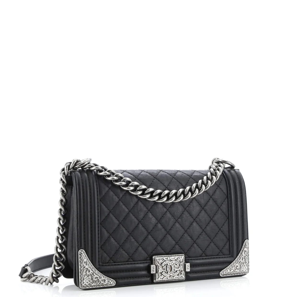 Paris-Dallas Boy Flap Bag Quilted Calfskin with Metal Adornments Old Medium - Deep Luxury