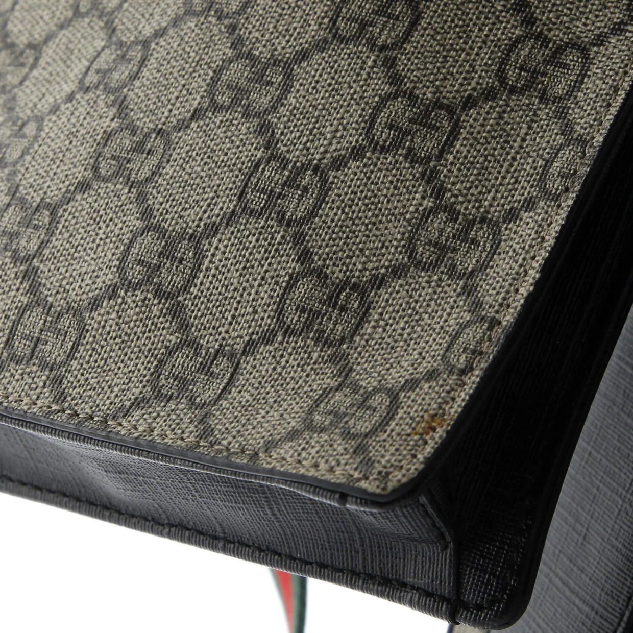 Double Web Belt Bag GG Coated Canvas with Leather - Deep Luxury