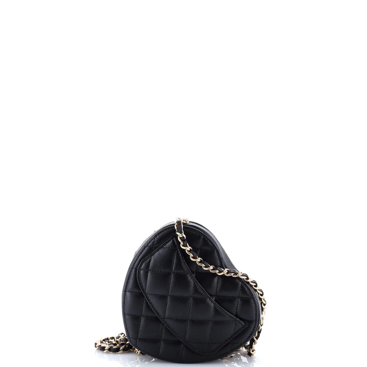 CC in Love Heart Clutch with Chain Quilted Lambskin - Deep Luxury