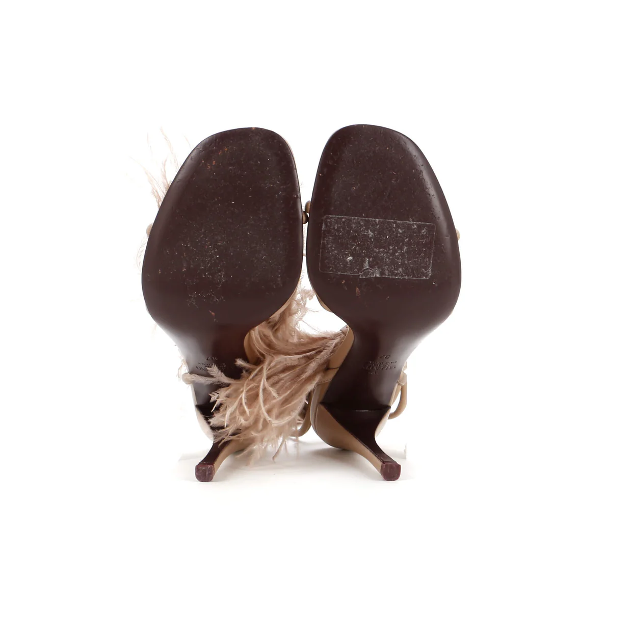 Women's Upflair Heeled Sandals Leather with Feathers - Deep Luxury