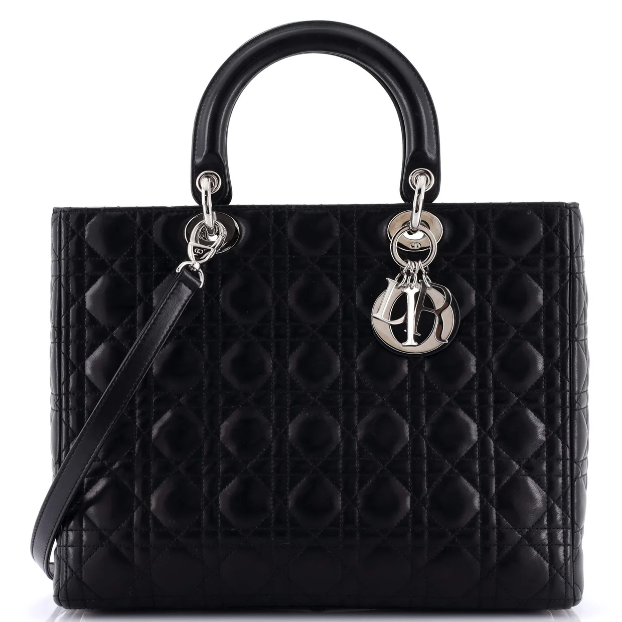 Lady Dior Bag Cannage Quilt Lambskin Large - Deep Luxury