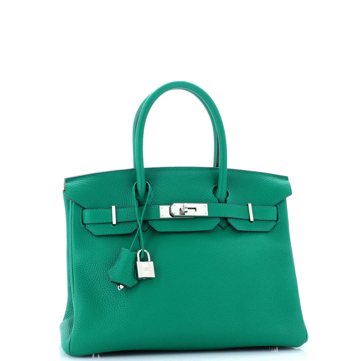 Birkin Handbag Vert Vertigo Clemence with Palladium Hardware 30 - Deep Luxury