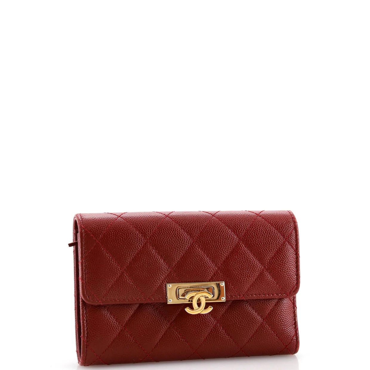Golden Class Flap Wallet Quilted Caviar Small - Deep Luxury
