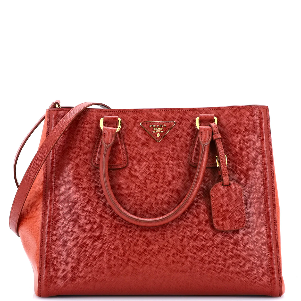 Bicolor Lux Convertible Open Tote Saffiano Leather Medium - Deep Luxury