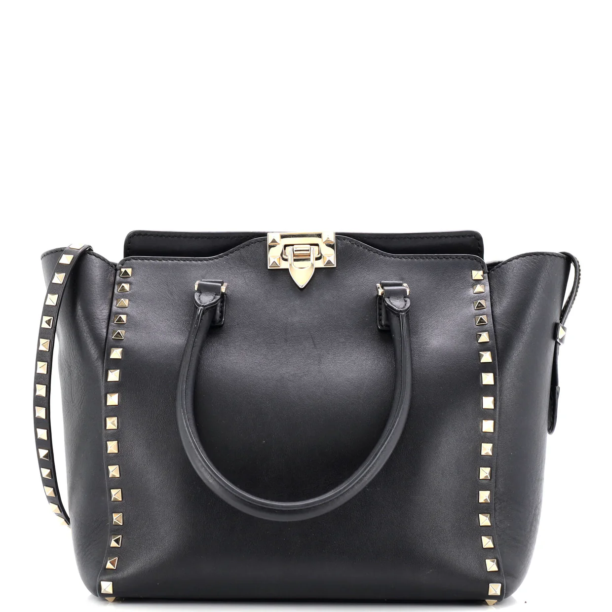 Rockstud Tote Rigid Leather Medium - Deep Luxury