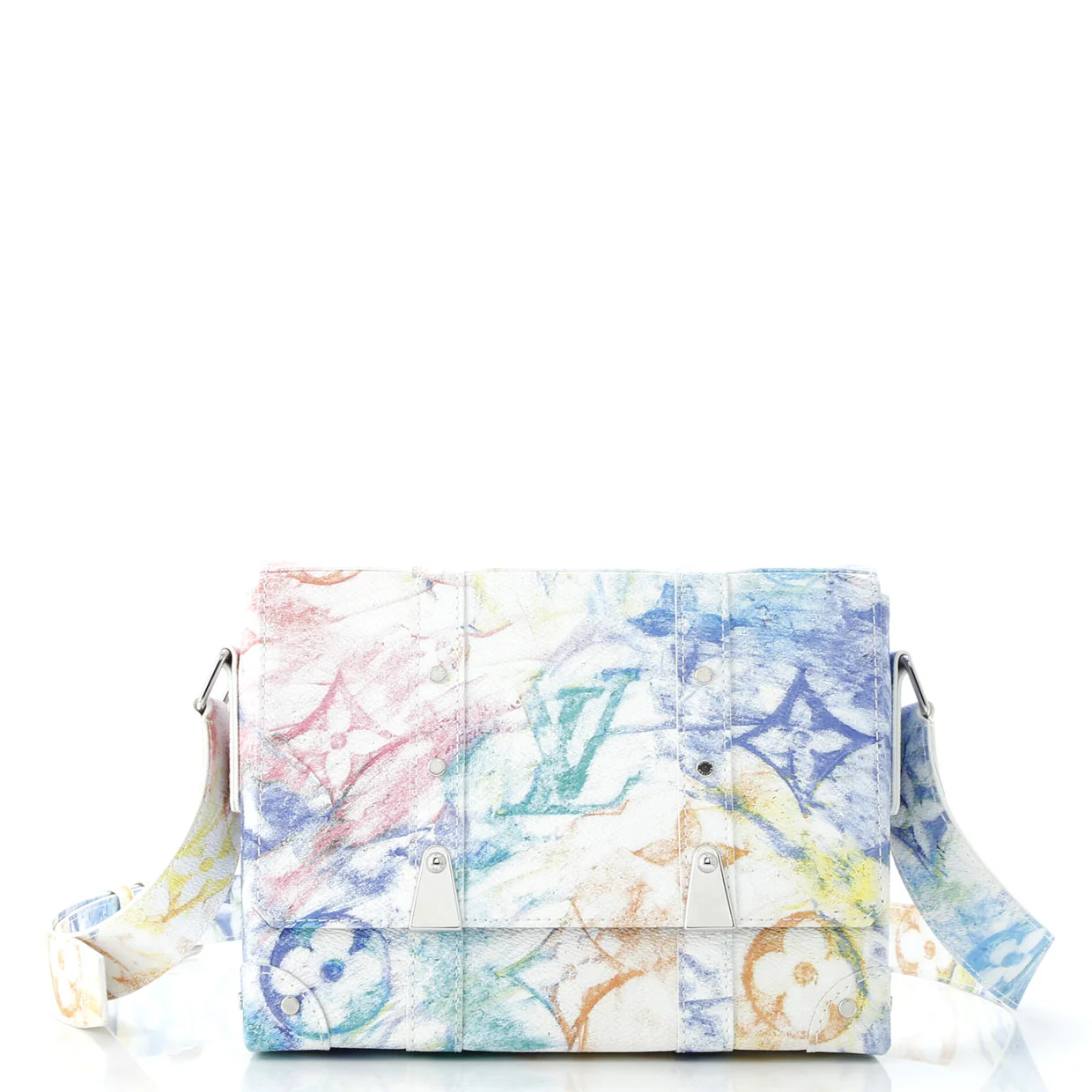 Trunk Messenger Bag Limited Edition Monogram Pastel Multicolor - Deep Luxury