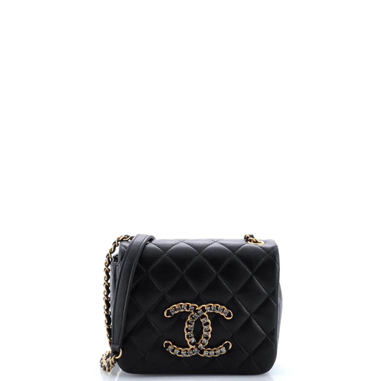Crystal CC Full Flap Bag Quilted Lambskin Mini - Deep Luxury