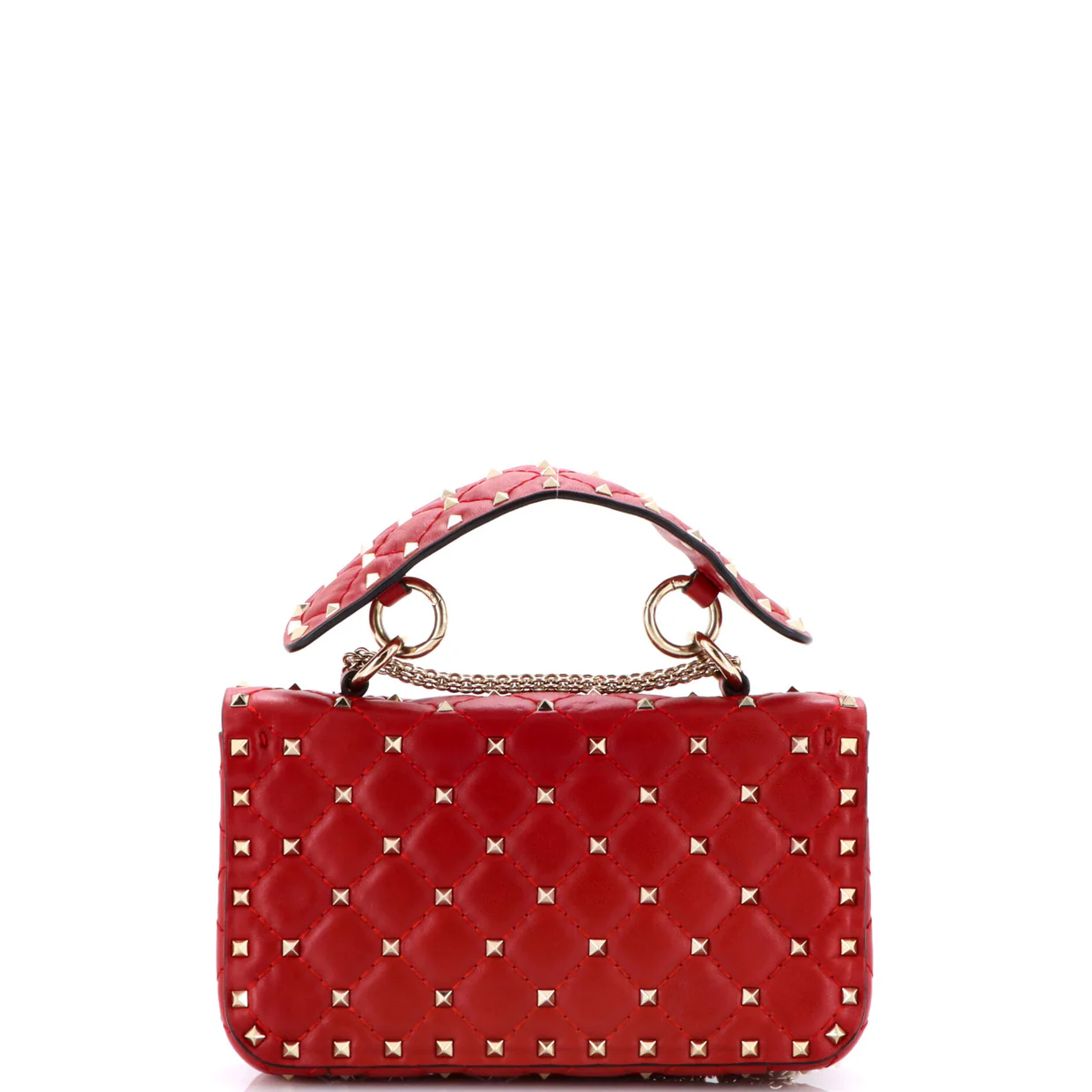 Rockstud Spike Flap Bag Quilted Leather Small - Deep Luxury