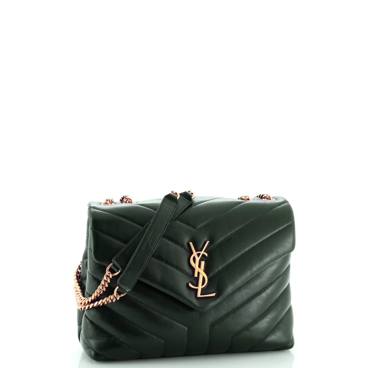 Loulou Shoulder Bag Matelasse Chevron Leather Small - Deep Luxury