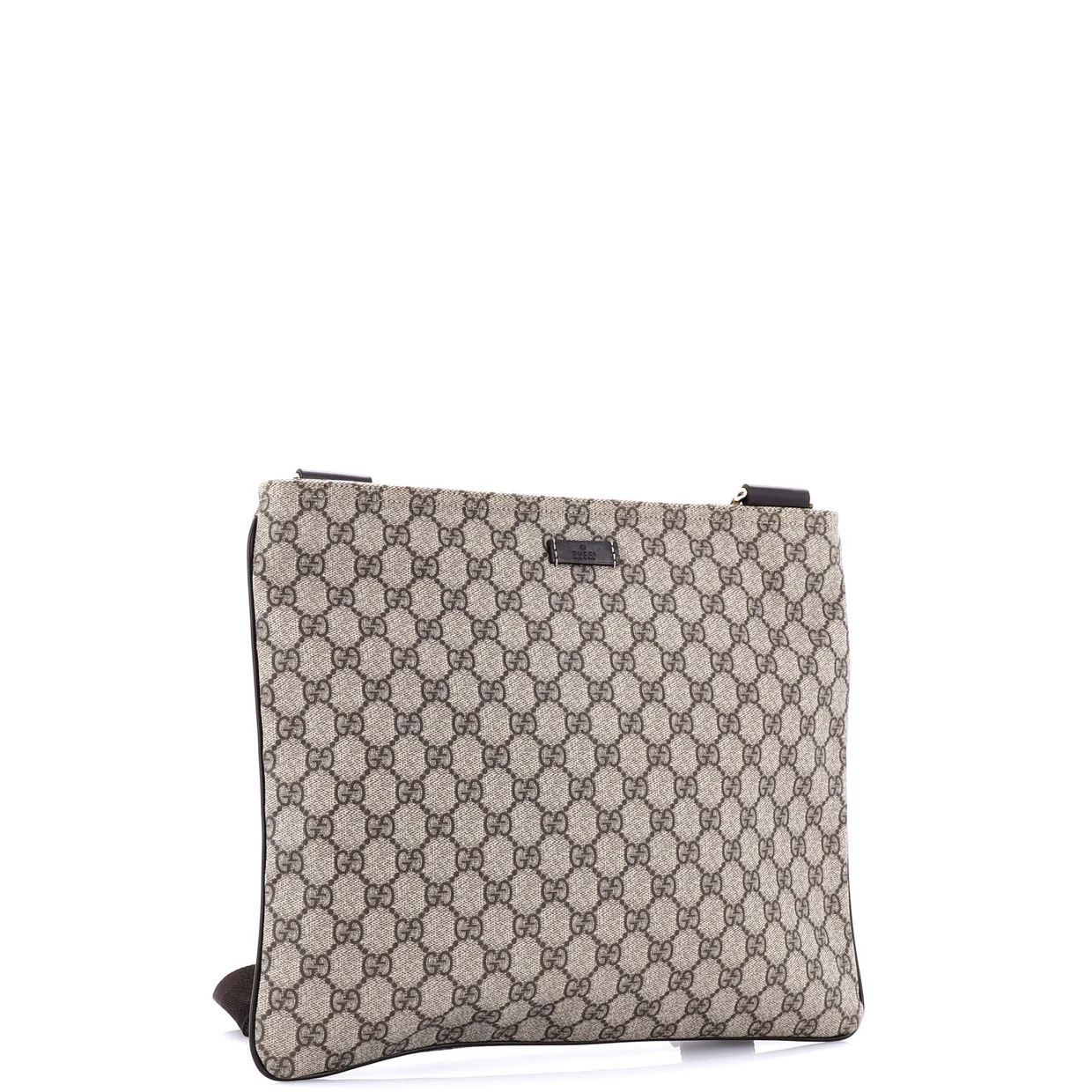 Zip Top Messenger Bag GG Coated Canvas Large - Deep Luxury