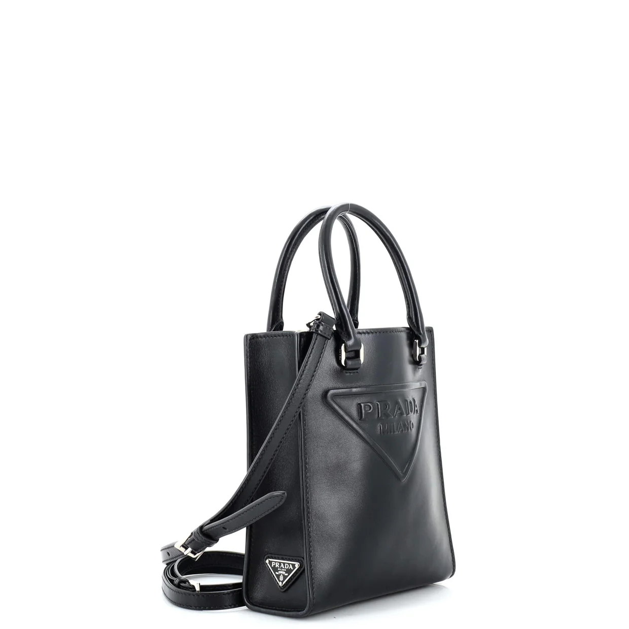 Logo Drill Tote Leather Mini - Deep Luxury