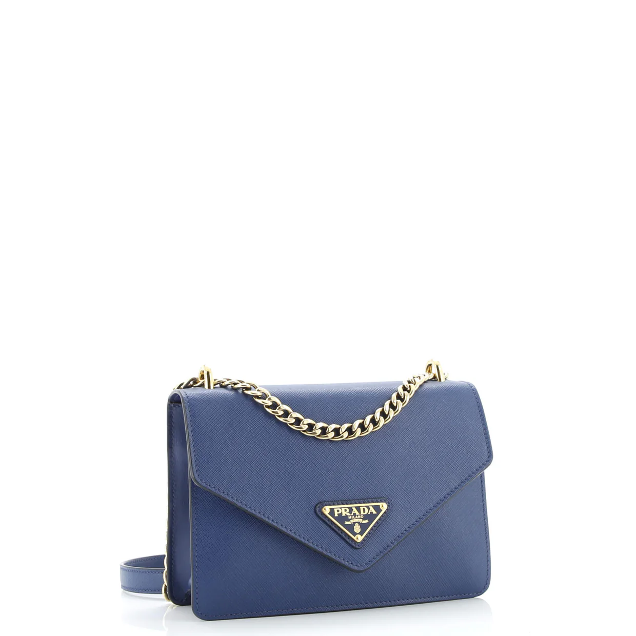 Envelope Flap Chain Shoulder bag Saffiano Leather Small - Deep Luxury