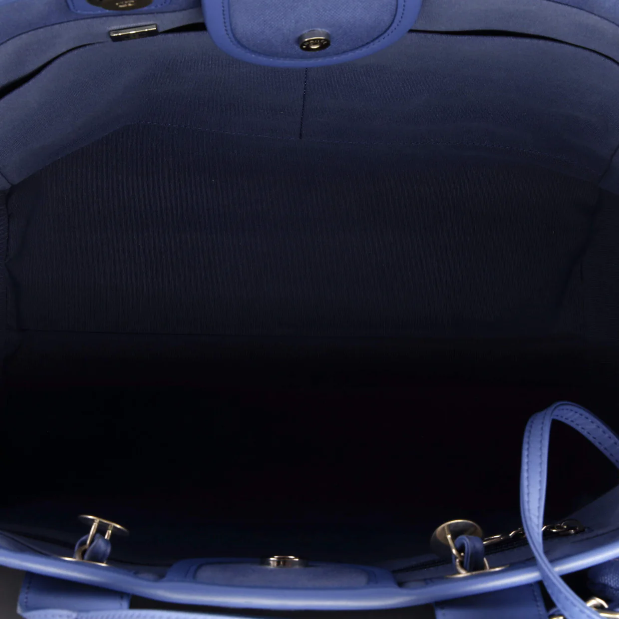 Deauville Tote Pinstripe Cotton Medium - Deep Luxury