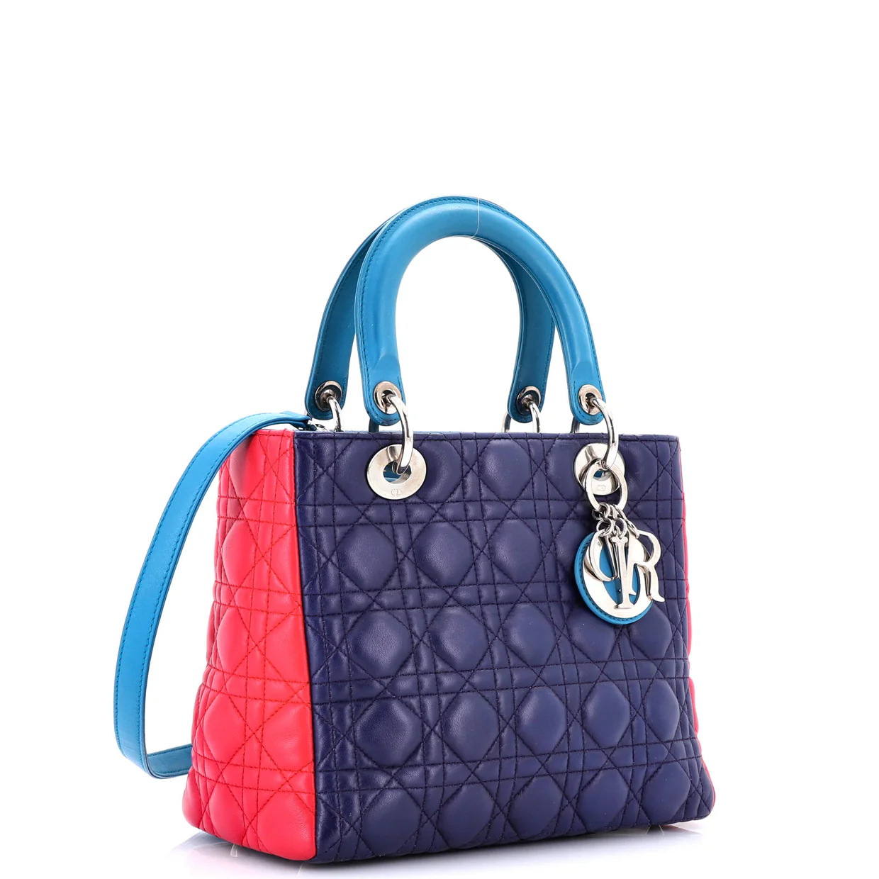 Tricolor Lady Dior Bag Cannage Quilt Leather Medium - Deep Luxury