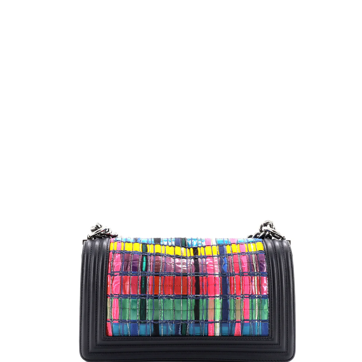 Boy Flap Bag Woven PVC with Lambskin Old Medium - Deep Luxury