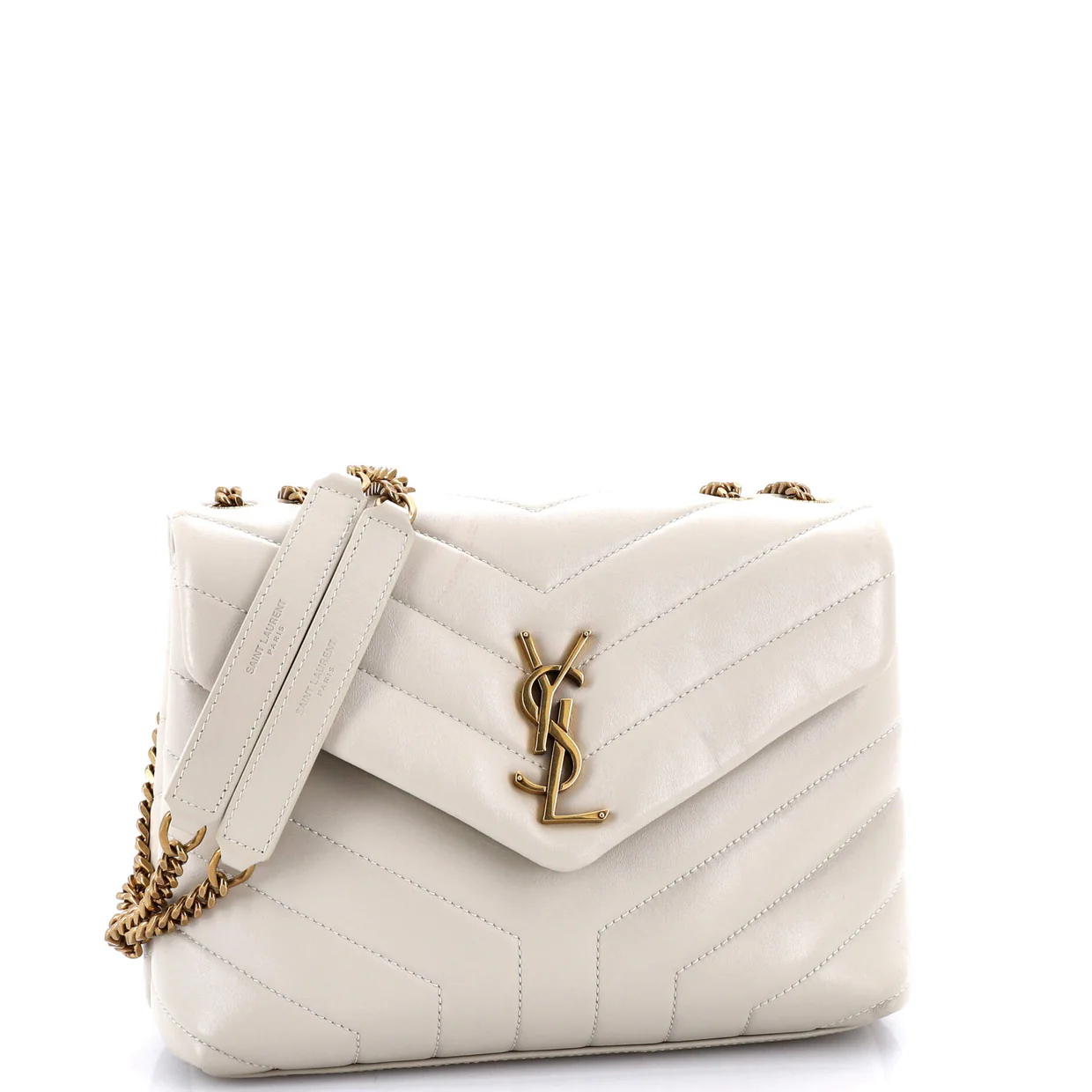 Loulou Shoulder Bag Matelasse Chevron Leather Small - Deep Luxury