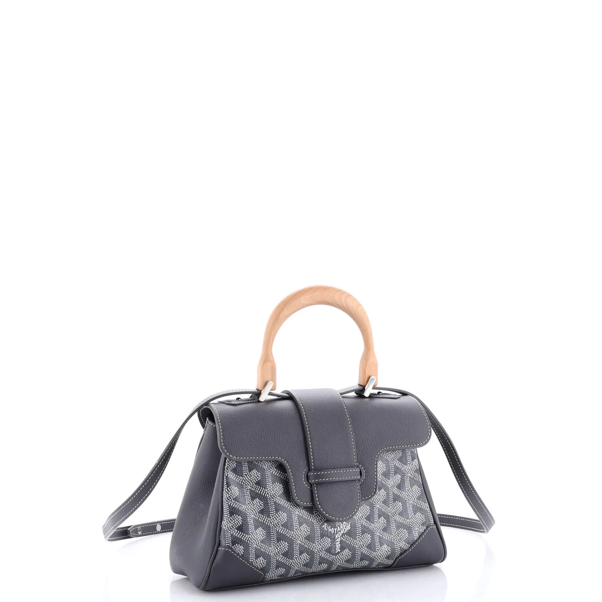 Saigon Top Handle Bag Coated Canvas with Leather Mini - Deep Luxury