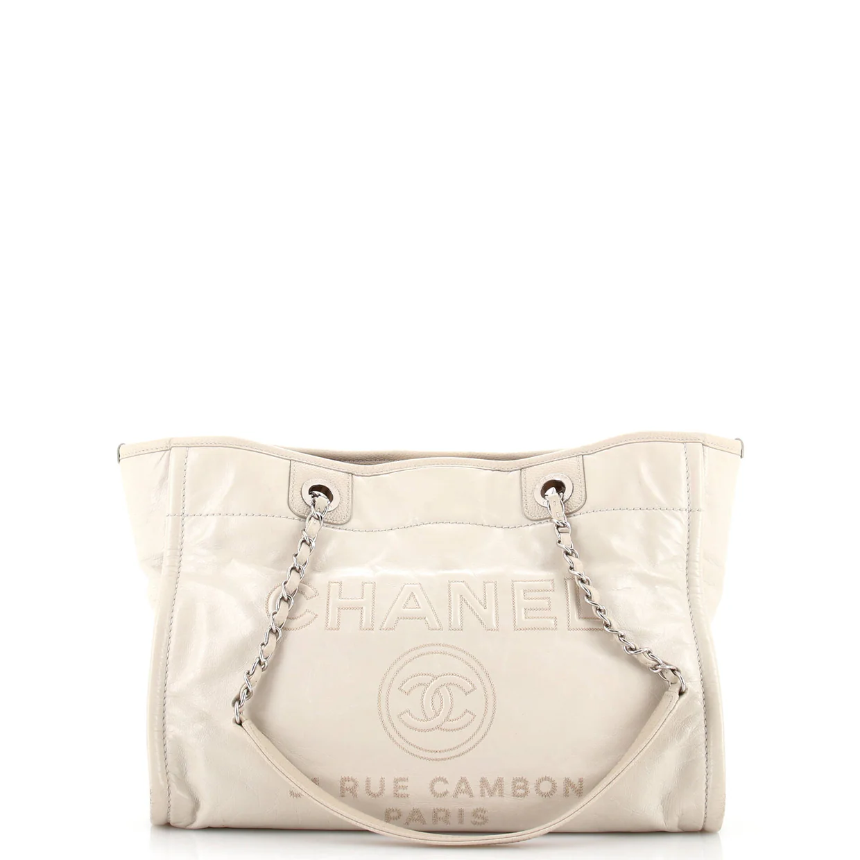 Deauville Tote Glazed Calfskin Small - Deep Luxury